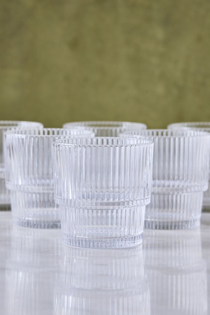 VASO STRIPES CLEAR 330ML x 6