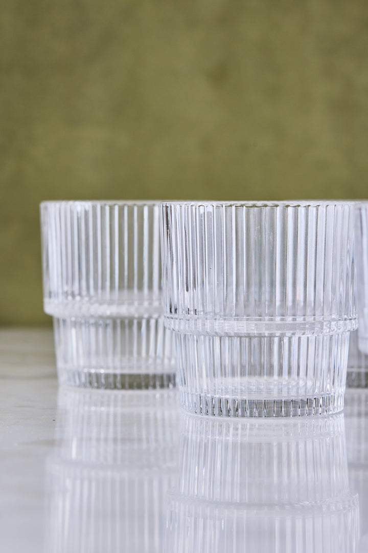 VASO STRIPES CLEAR 330ML x 6