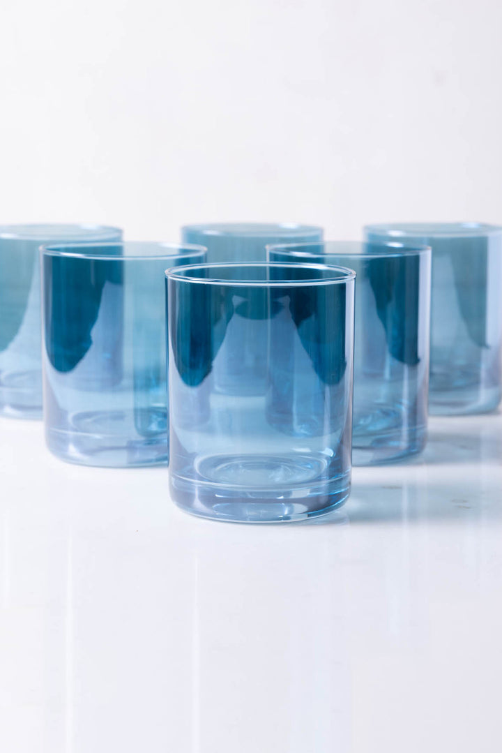 VASO RECTO SHINING BLUE 390ML x 6