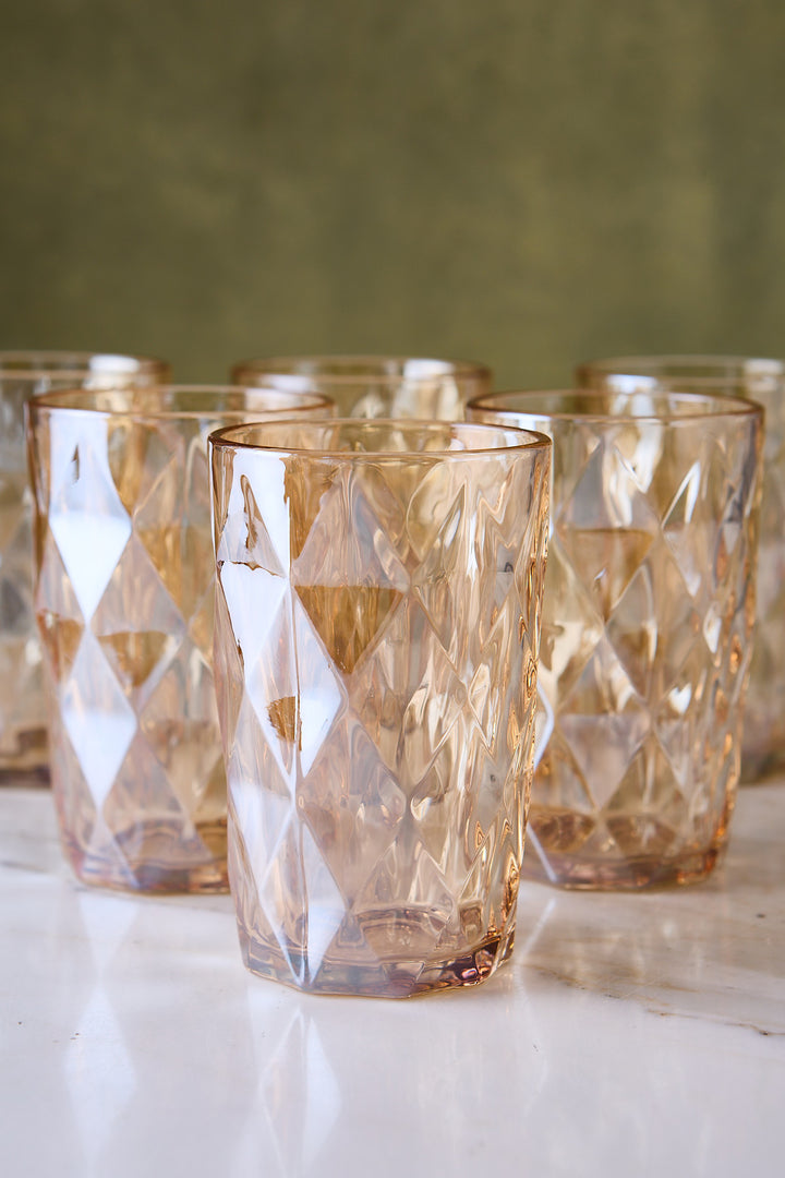 VASO ALTO DIAMANTE DORÉ 310 ML x 6