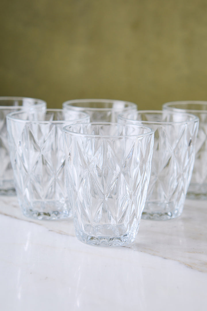 VASO BAJO DIAMANTE CLEAR 210ML x 6