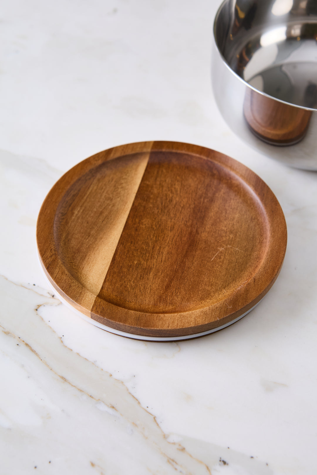 BOWL ACERO & PLATO ACACIA 16CM