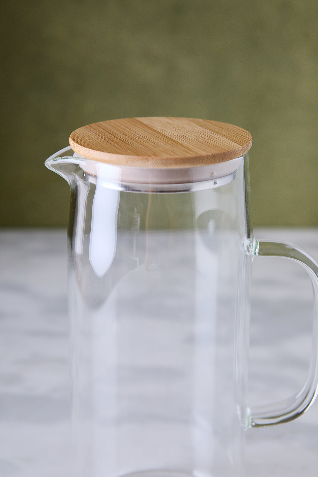JARRA DE VIDRIO & TAPA BAMBÚ 1 L