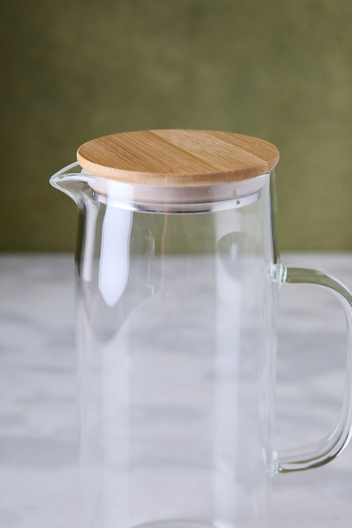 JARRA DE VIDRIO & TAPA BAMBÚ 1 L
