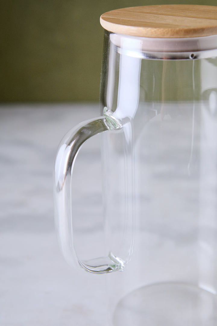 JARRA DE VIDRIO & TAPA BAMBÚ 1 L