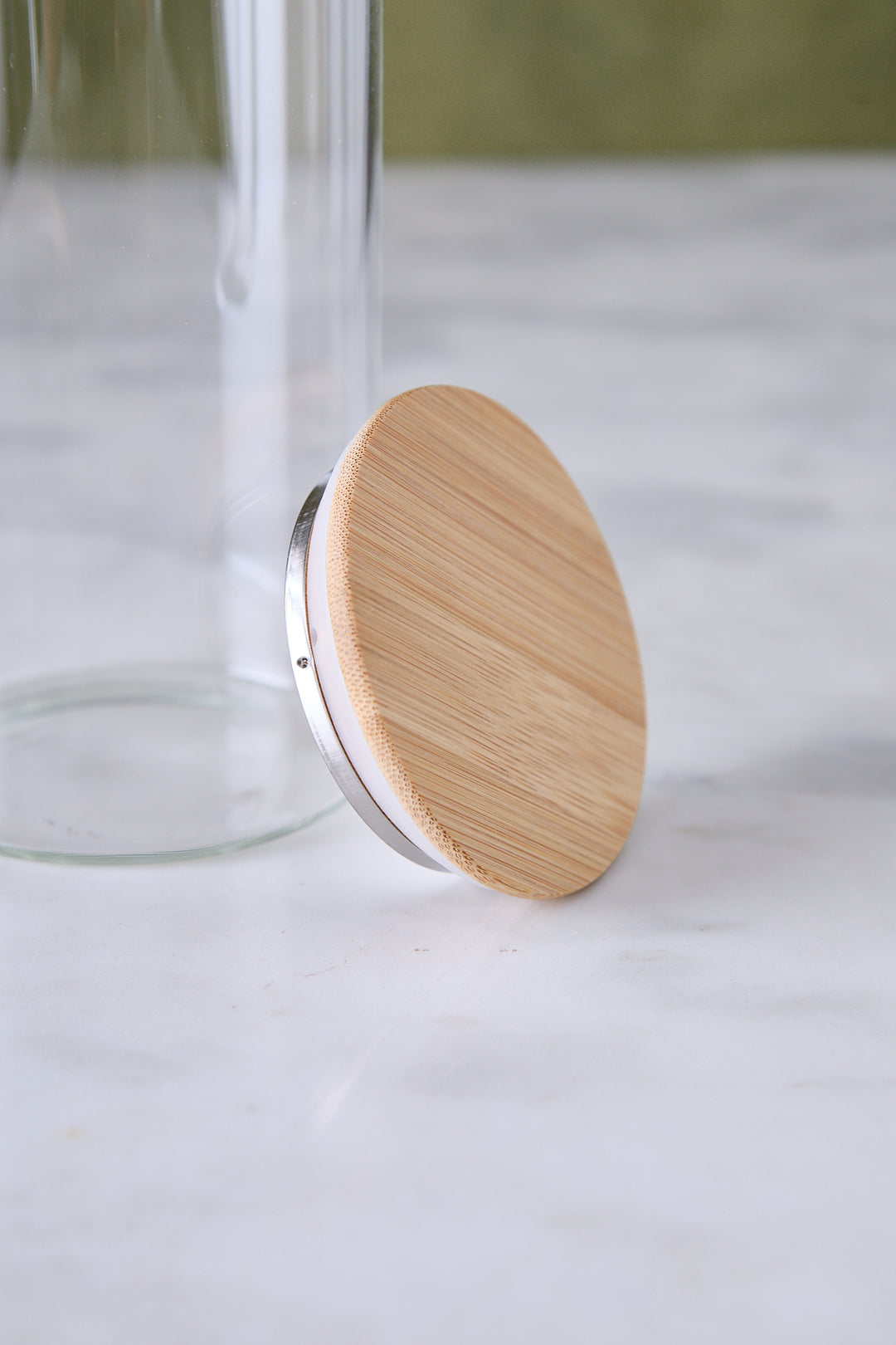 JARRA DE VIDRIO & TAPA BAMBÚ 1 L