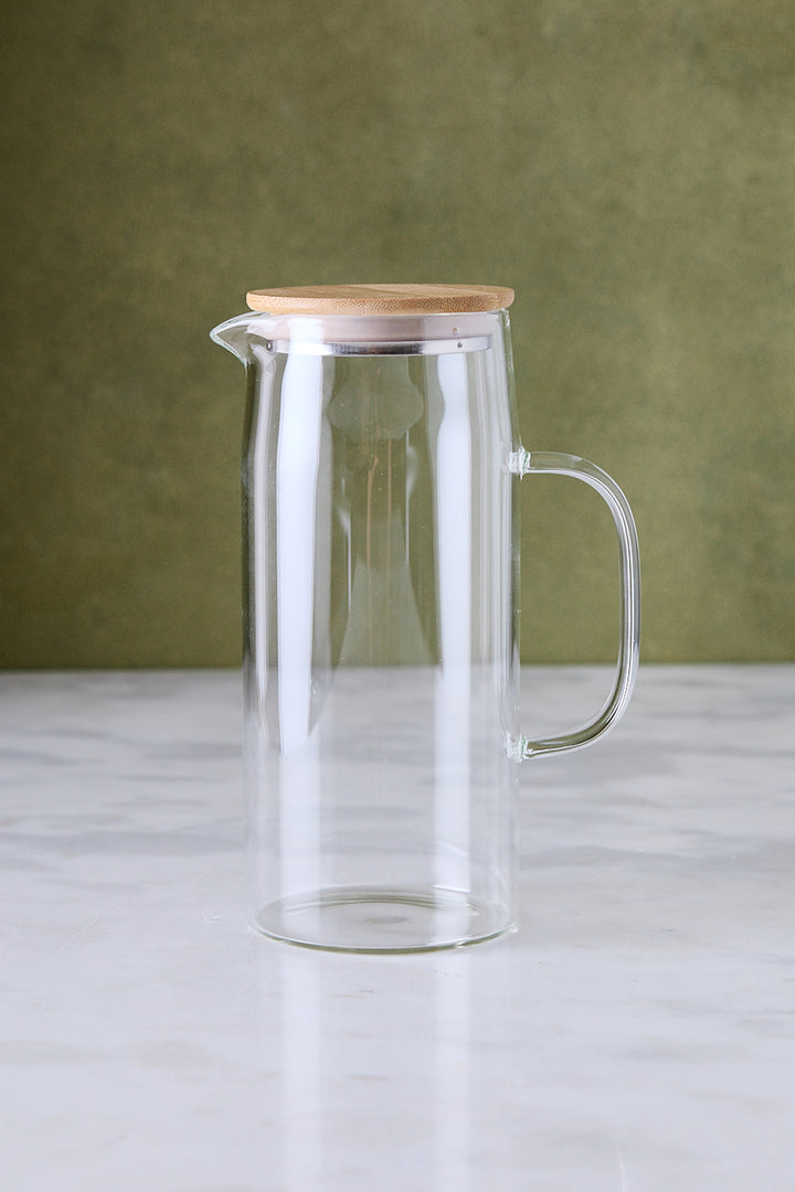 JARRA DE VIDRIO & TAPA BAMBÚ 1 L