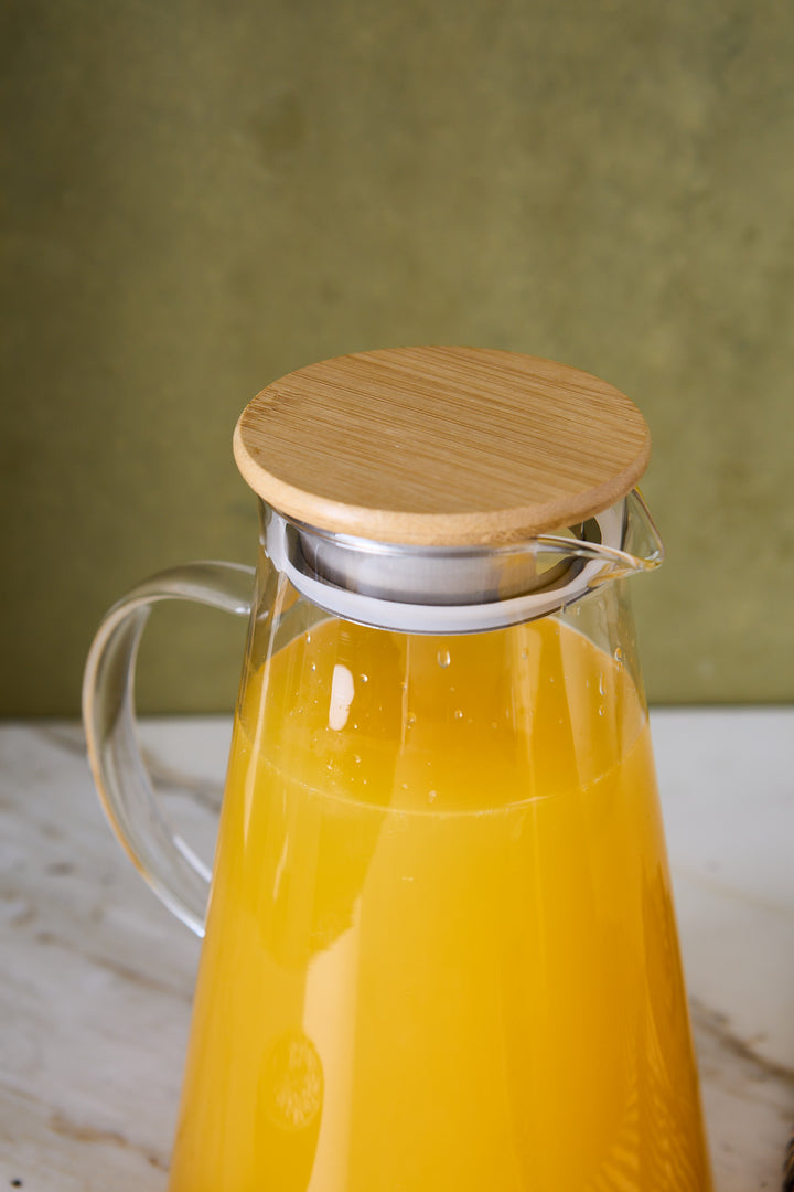 JARRA DE VIDRIO & TAPA BAMBÚ 1.9 L