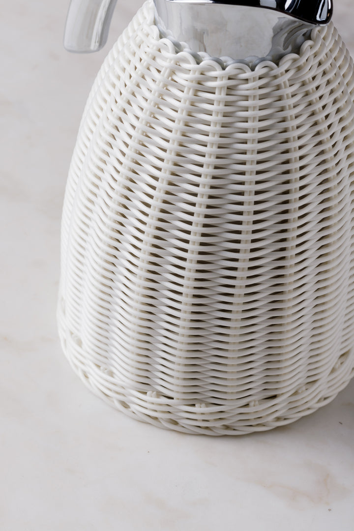JARRA TÉRMICA DE RATTAN OFF WHITE 1 L