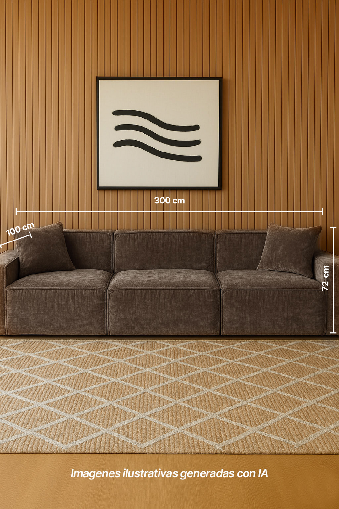 SILLON MODULAR GIO 3 CUERPOS 300x100x72