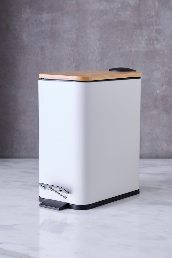 CESTO DE BASURA FINE CREAM & BAMBÚ 5 L