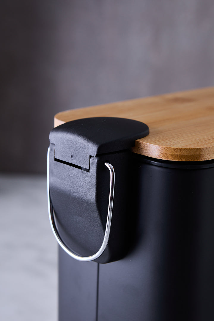 CESTO DE BASURA FINE BLACK & BAMBÚ 5 L