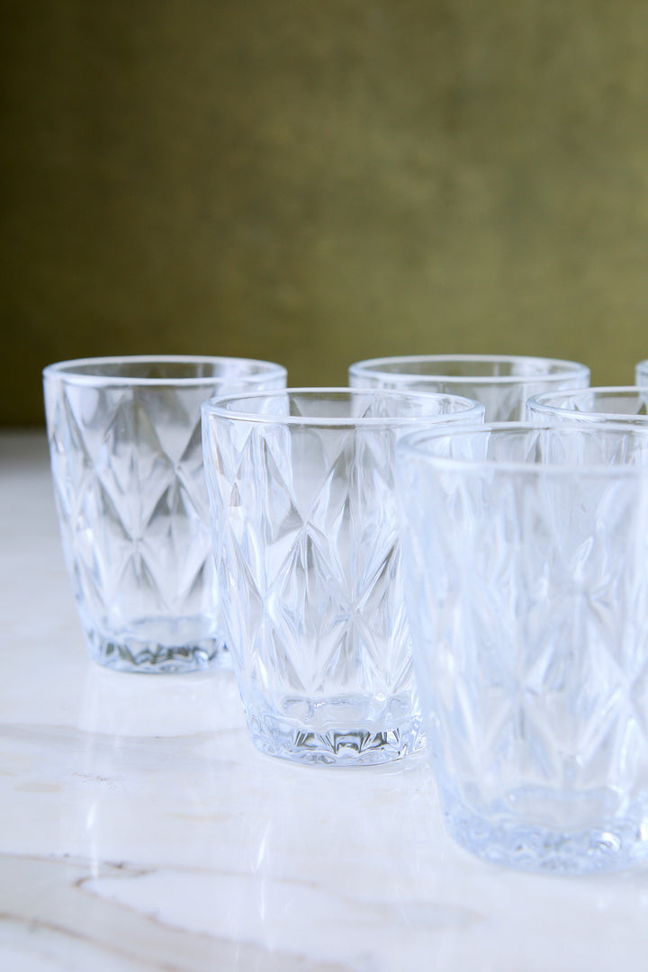 VASO BAJO DIAMANTE CLEAR 210ML x 6