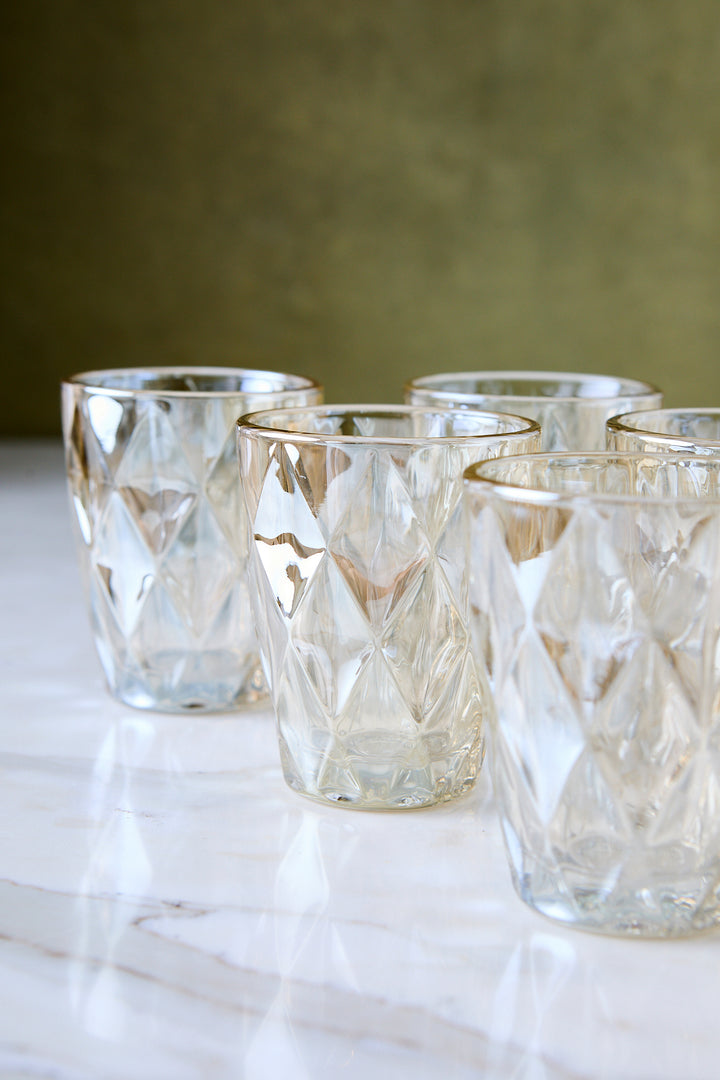 VASO BAJO DIAMANTE CHAMPAGNE 250ML x 6