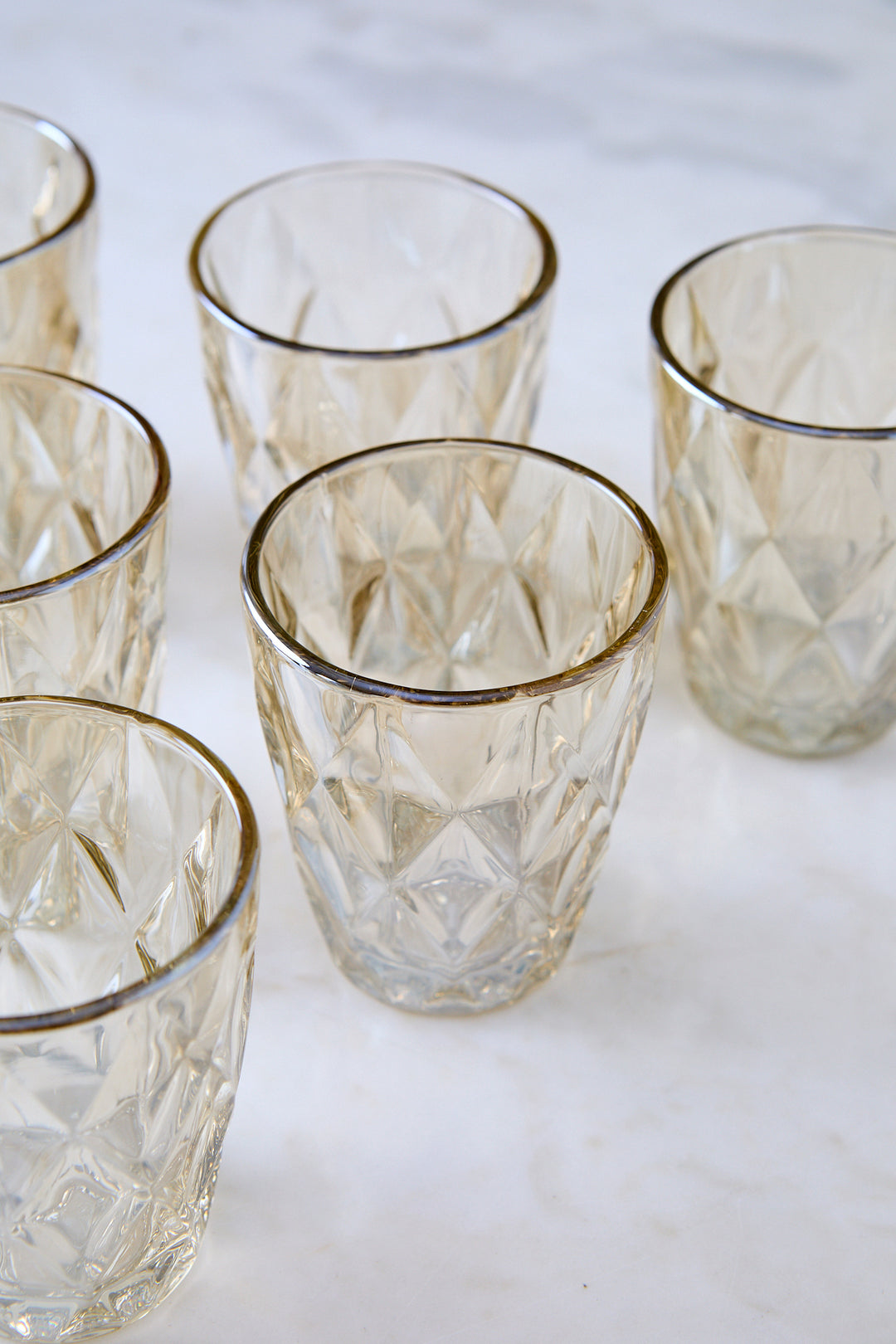 VASO BAJO DIAMANTE CHAMPAGNE 250ML x 6