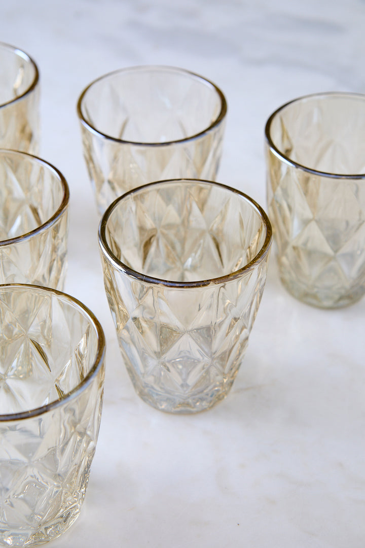 VASO BAJO DIAMANTE CHAMPAGNE 250ML x 6