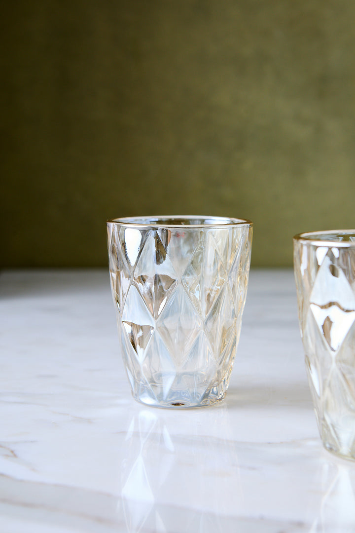 VASO BAJO DIAMANTE CHAMPAGNE 250ML x 6