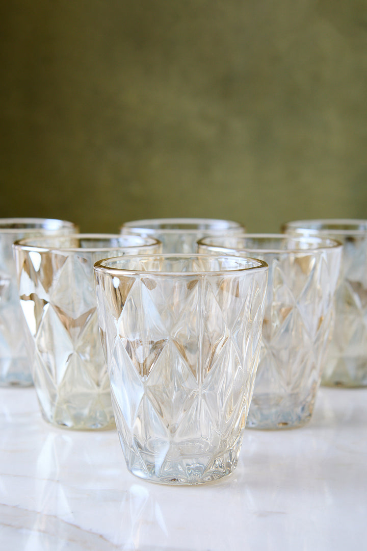 VASO BAJO DIAMANTE CHAMPAGNE 250ML x 6