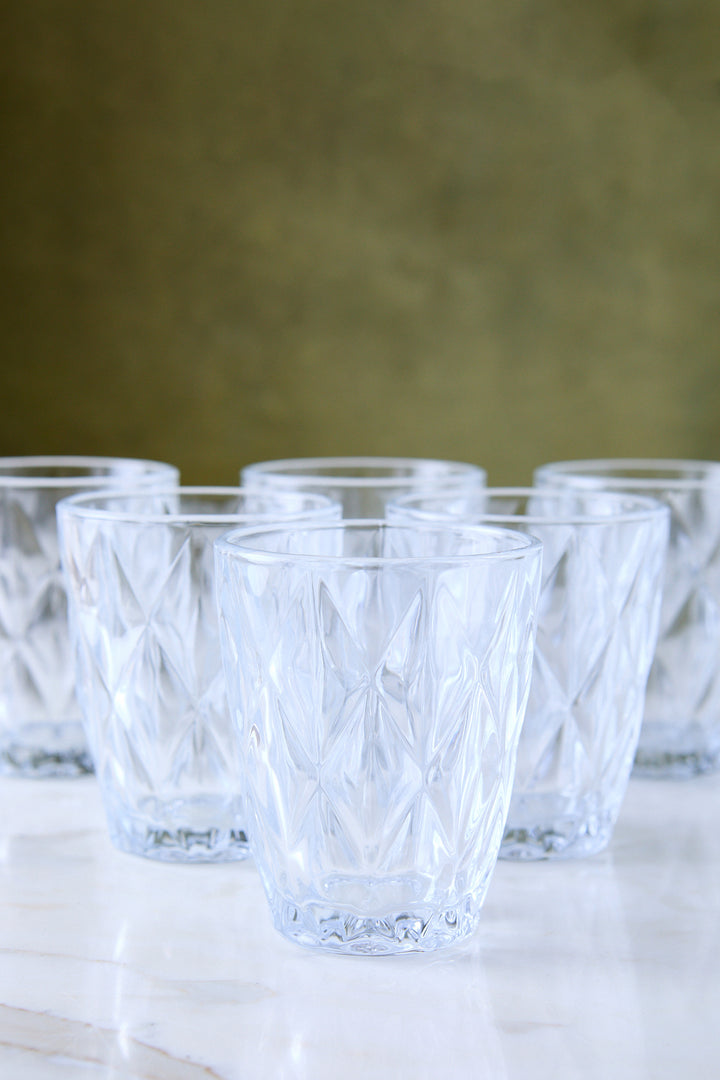 VASO BAJO DIAMANTE CLEAR 210ML x 6