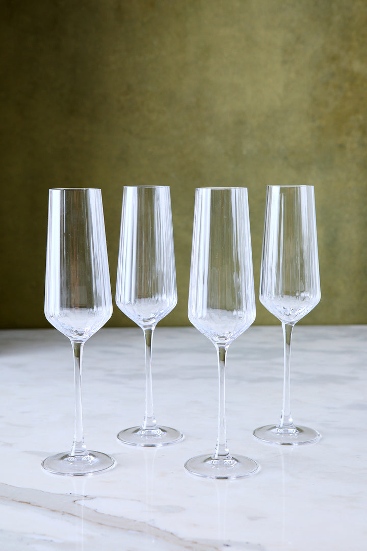 COPA DE CHAMPAGNE FACETADA 270ML x 4