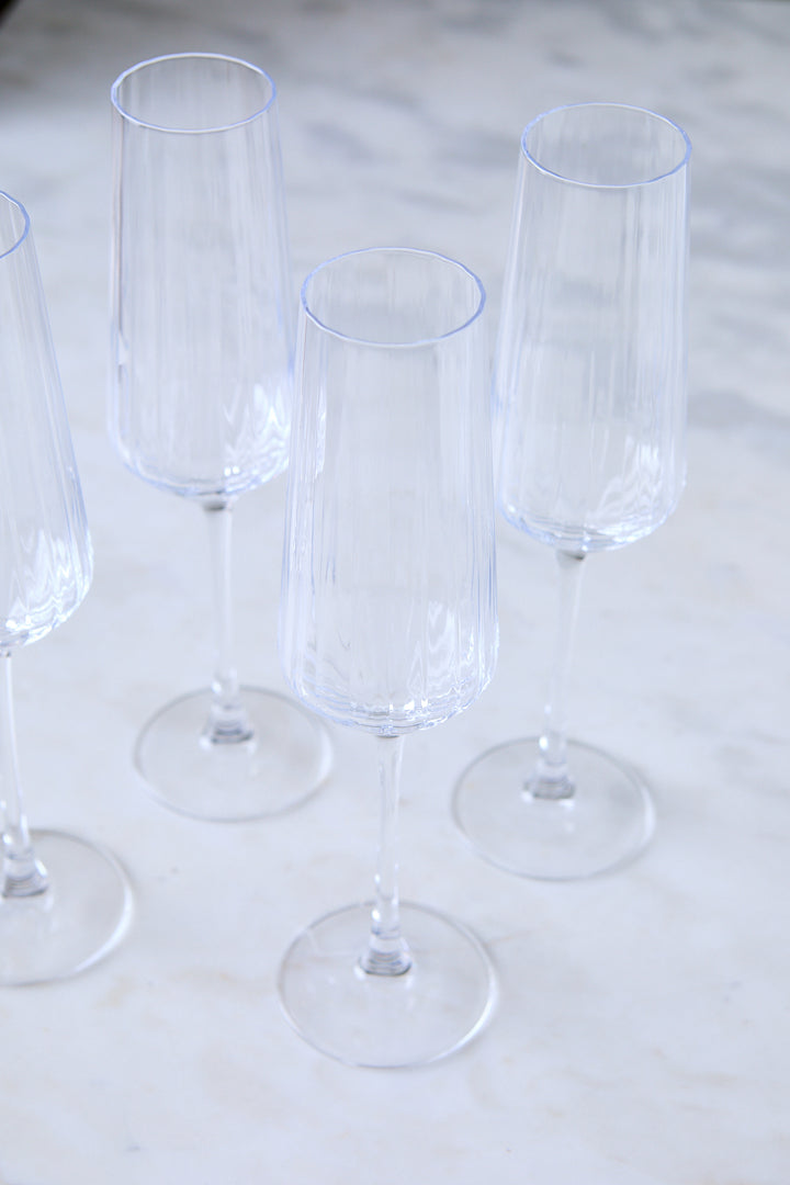 COPA DE CHAMPAGNE FACETADA 270ML x 4