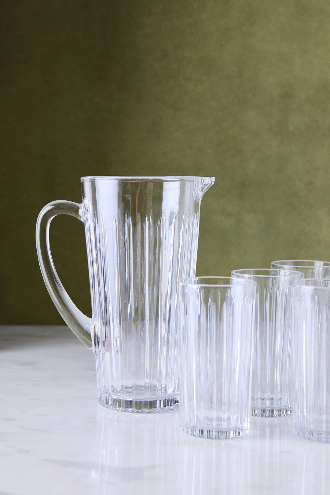 JUEGO JARRA + 6 VASOS DE VIDRIO DAILY