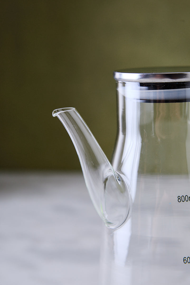 ACEITERA DE VIDRIO MEDIDORA TAPA DE ACERO 800ML