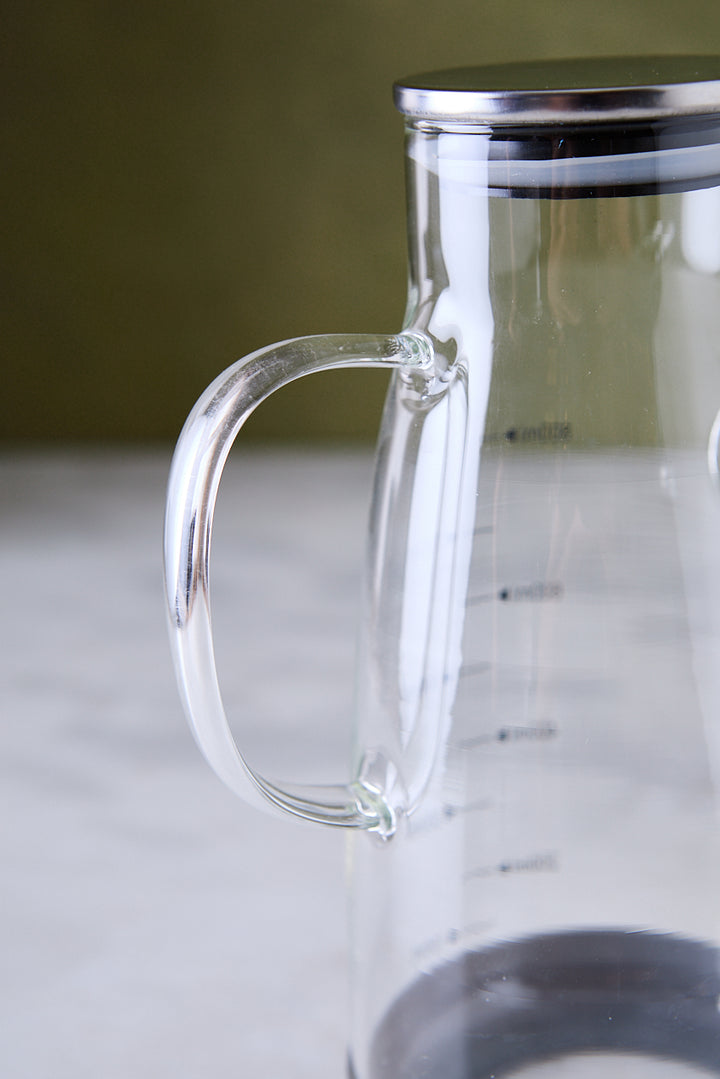 ACEITERA DE VIDRIO MEDIDORA TAPA DE ACERO 800ML