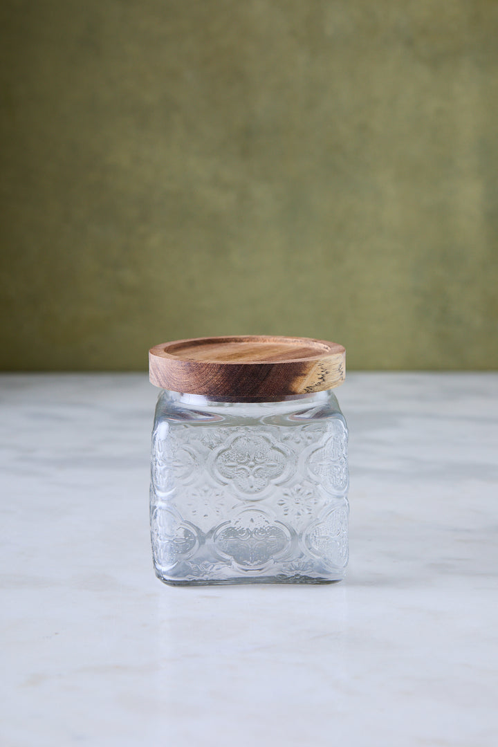 FRASCO ARABESCO VIDRIO & ACACIA 500ML