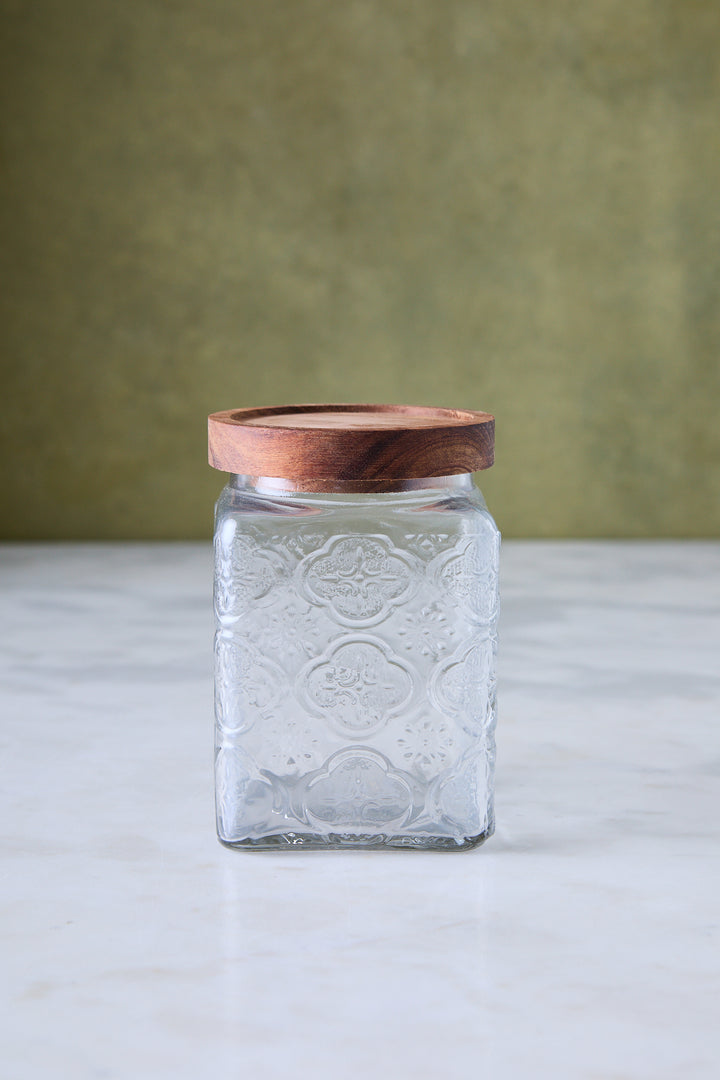 FRASCO ARABESCO VIDRIO & ACACIA 800ML