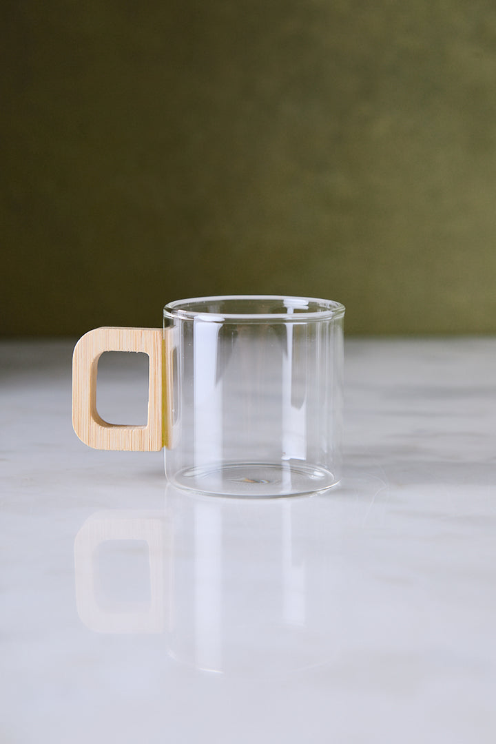 POCILLOS VIDRIO BAMBÚ SIENA 130ML X 6