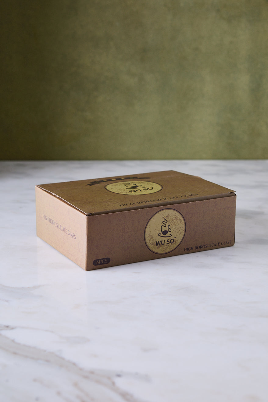 POCILLOS VIDRIO BAMBÚ SIENA 130ML X 6