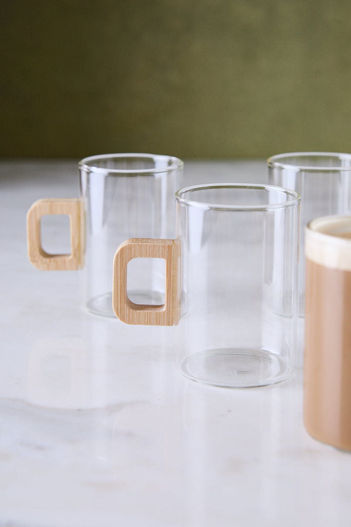POCILLOS VIDRIO BAMBÚ SIENA 200ML X 6