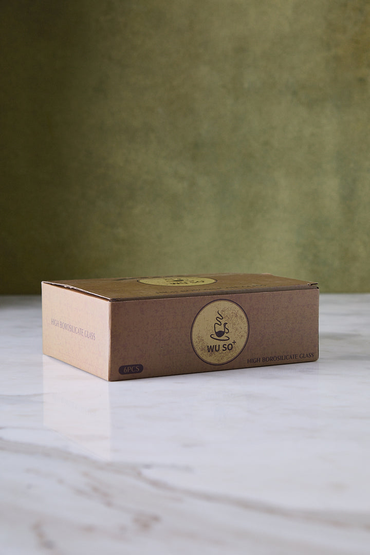 POCILLOS VIDRIO BAMBÚ SIENA 200ML X 6