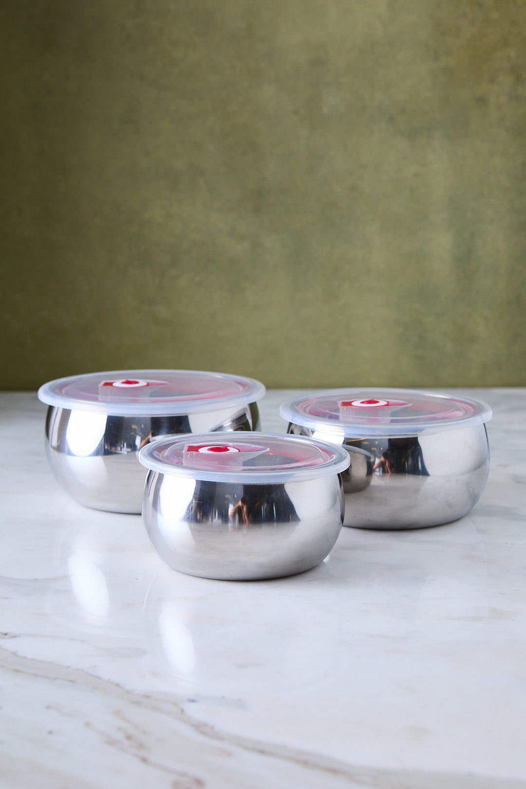 BOWL ACERO TAPA DE PCV CIERRE HERMÉTICO x 3