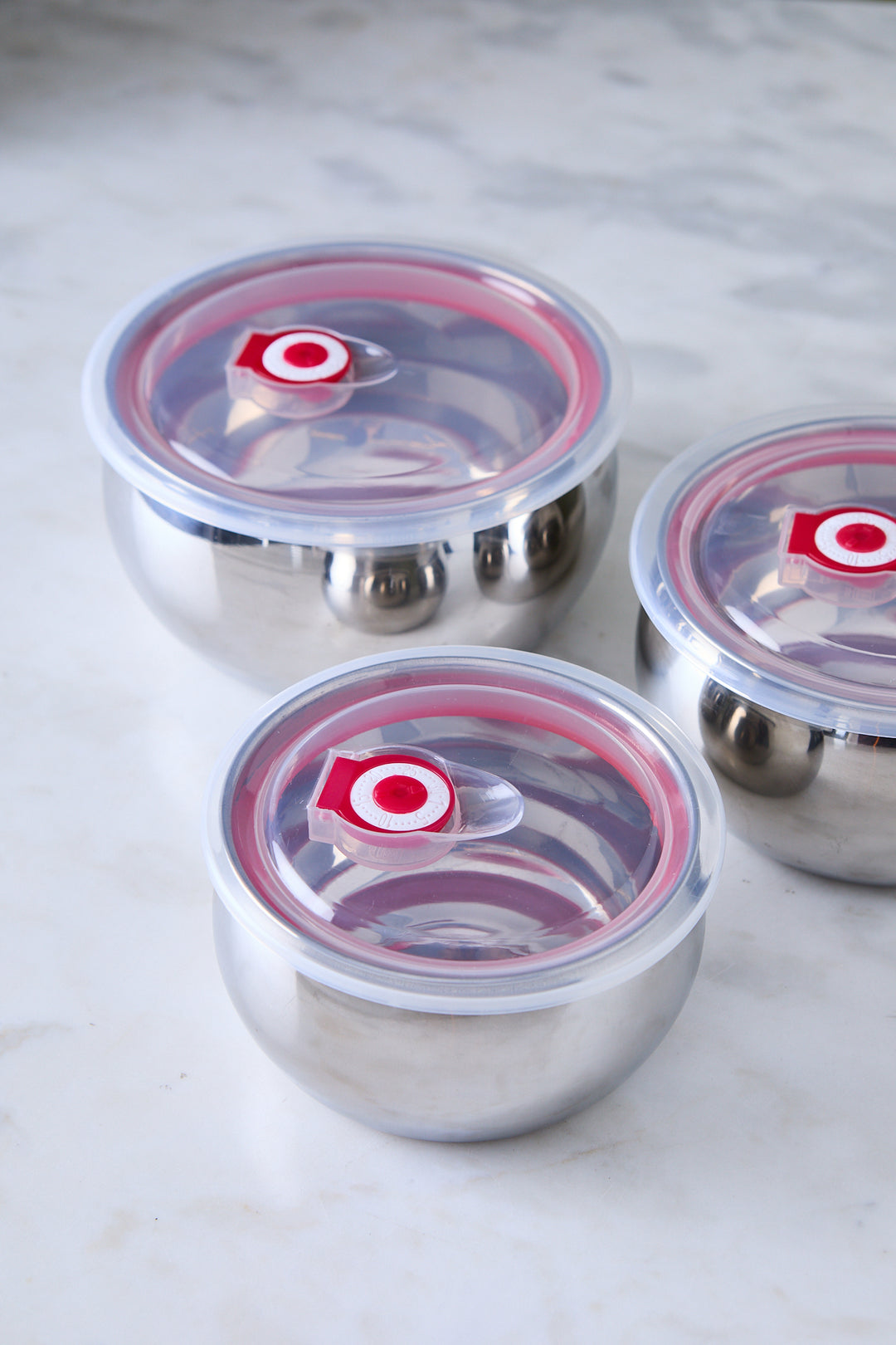 BOWL ACERO TAPA DE PCV CIERRE HERMÉTICO x 3