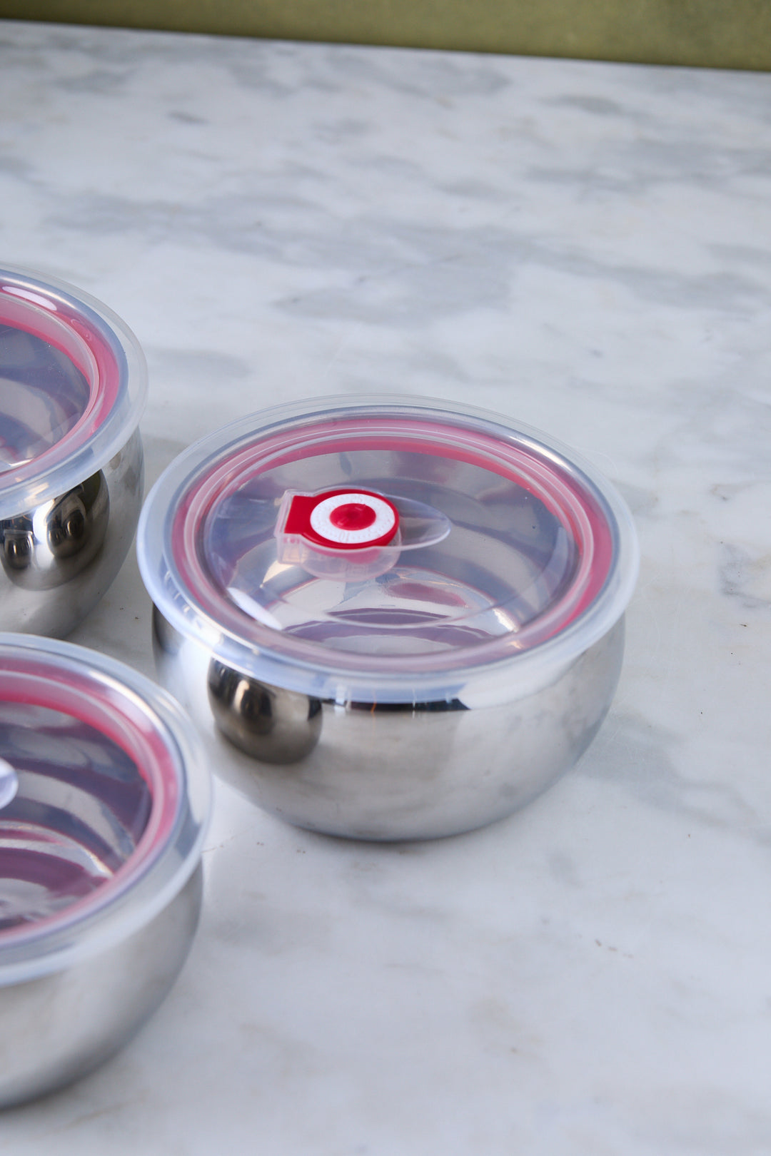 BOWL ACERO TAPA DE PCV CIERRE HERMÉTICO x 3