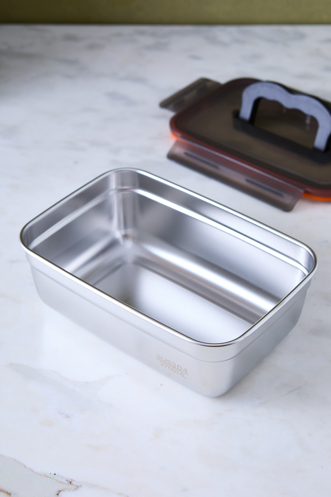 RECIPIENTE DE ALIMENTOS ACERO TAPA DE PVC x 3