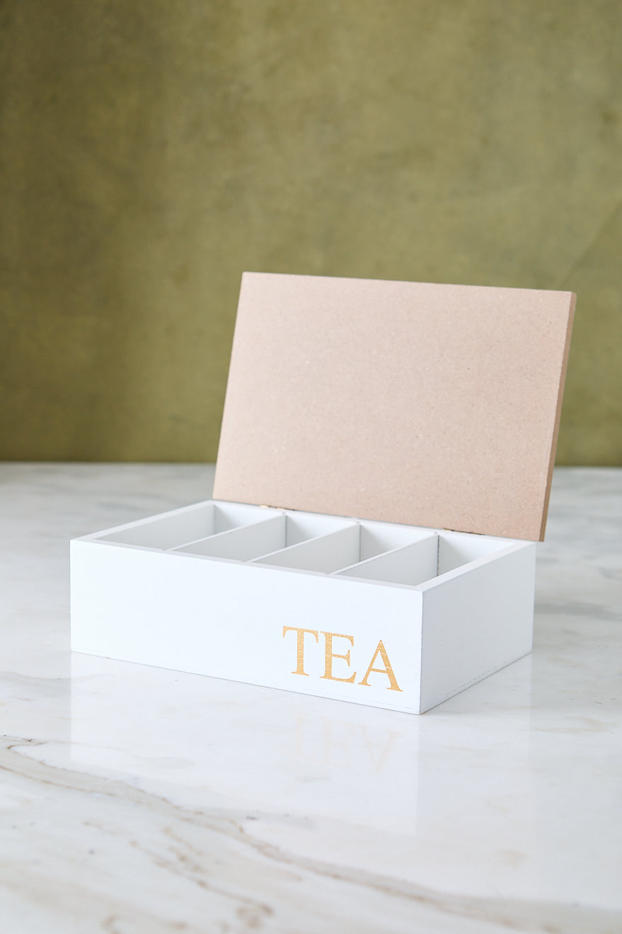 CAJA DE TE WHITE 4 CAVIDADES