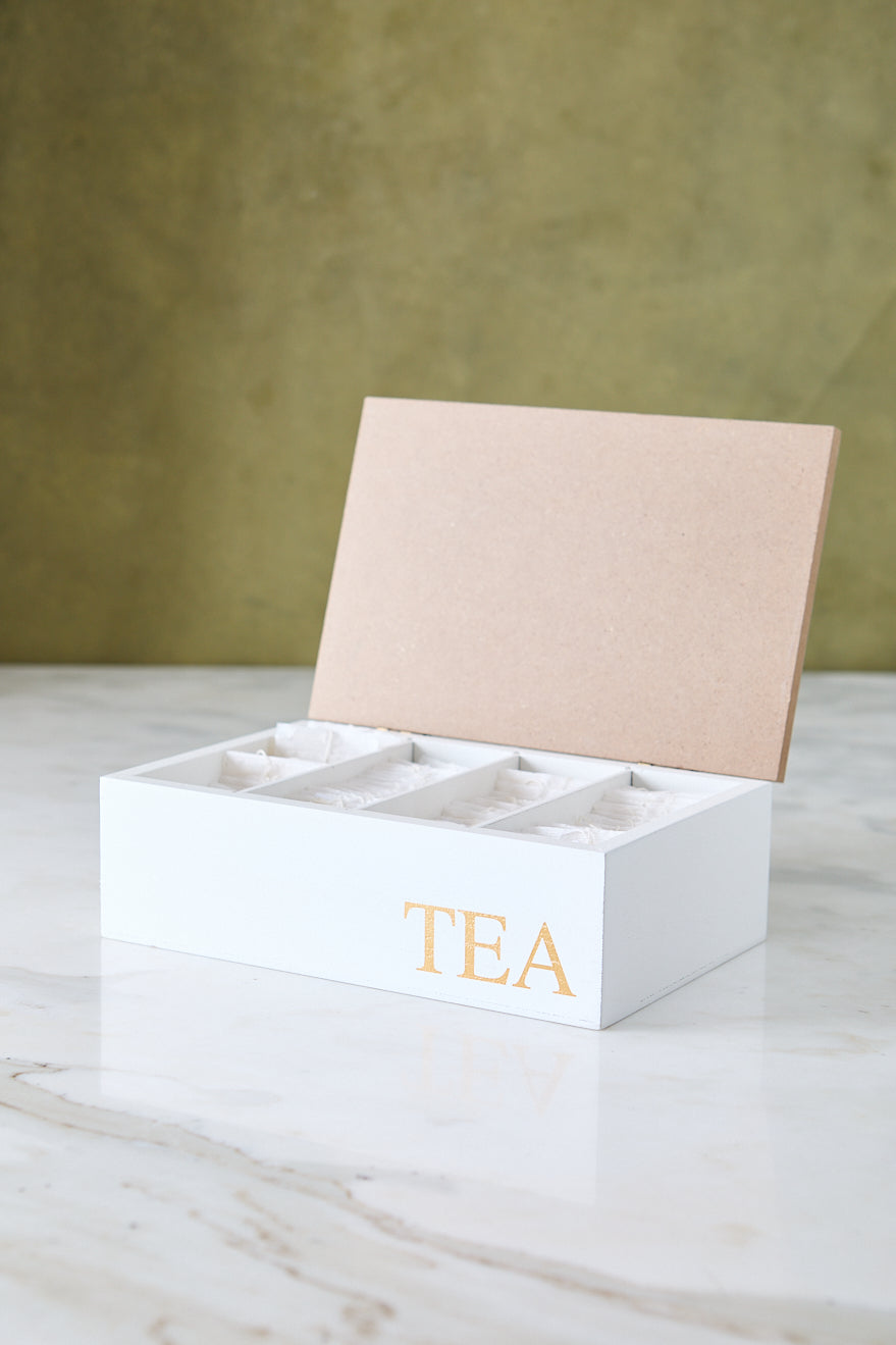 CAJA DE TE WHITE 4 CAVIDADES