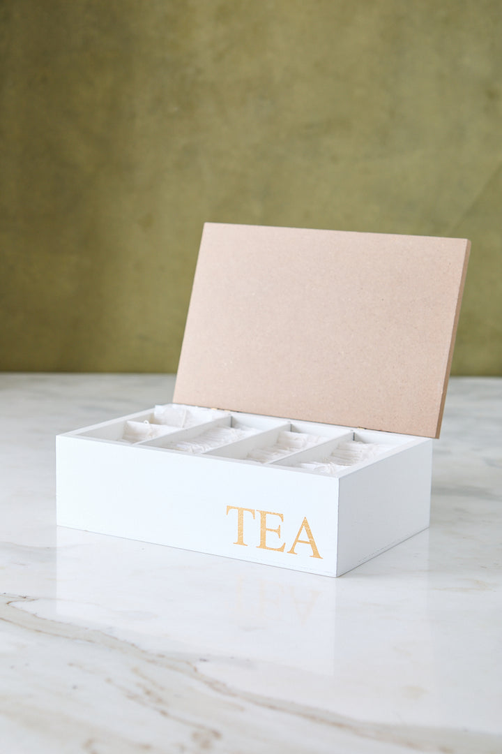 CAJA DE TE WHITE 4 CAVIDADES