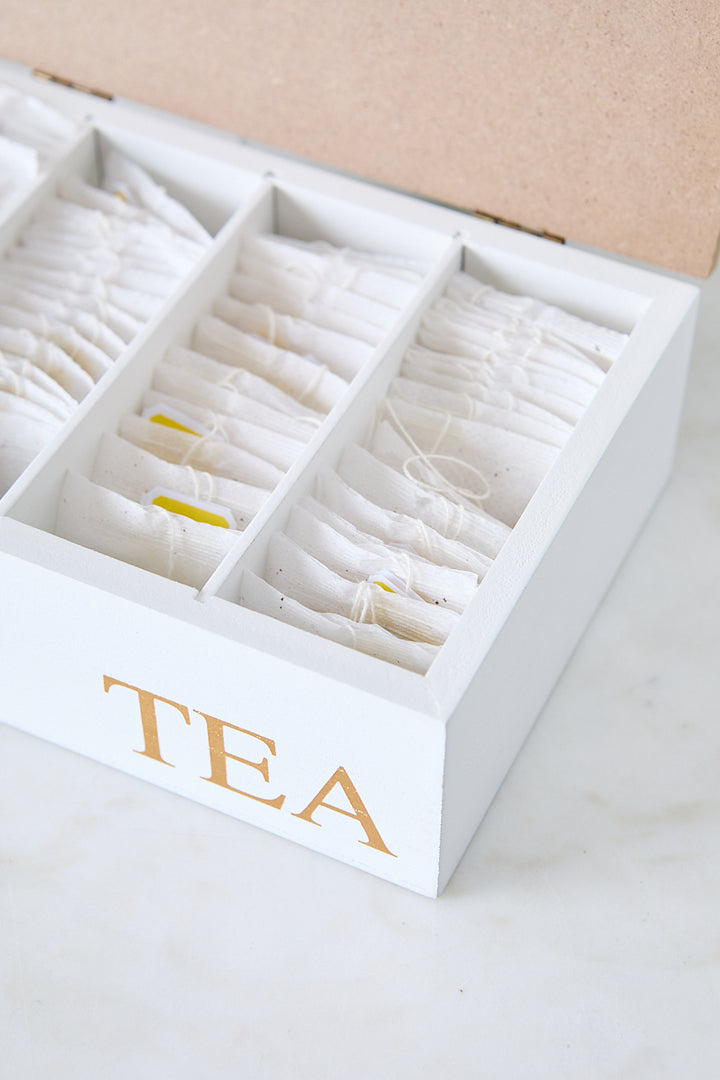 CAJA DE TE WHITE 4 CAVIDADES