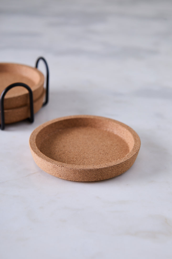 POSAVASOS DE CORCHO & SOPORTE DE HIERRO 10CM