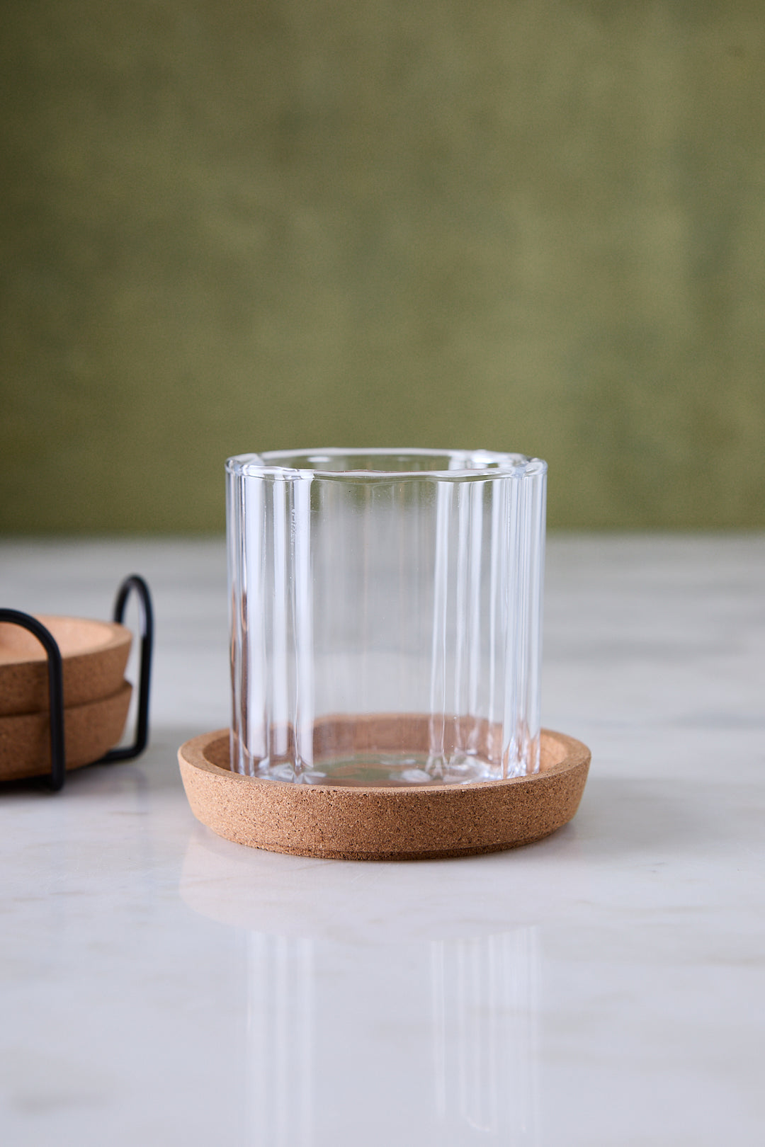 POSAVASOS DE CORCHO & SOPORTE DE HIERRO 10CM