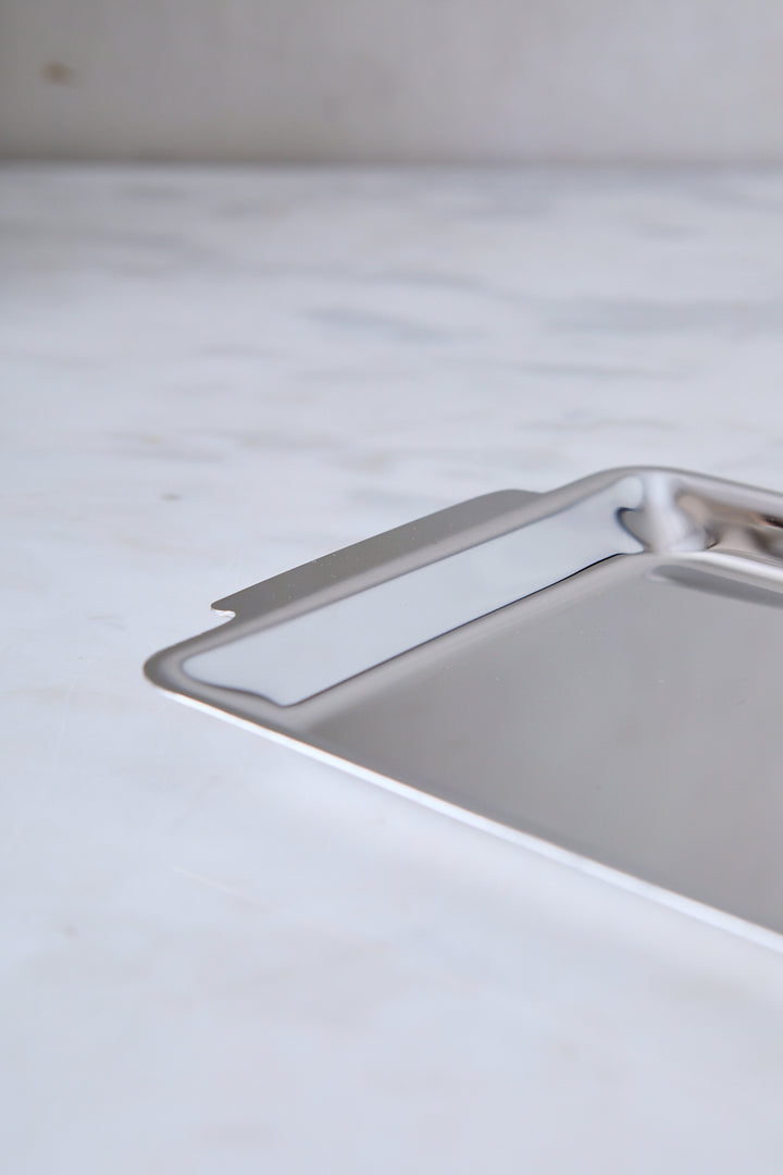 BANDEJA RECTANGULAR ACERO ESPEJADO 32CM