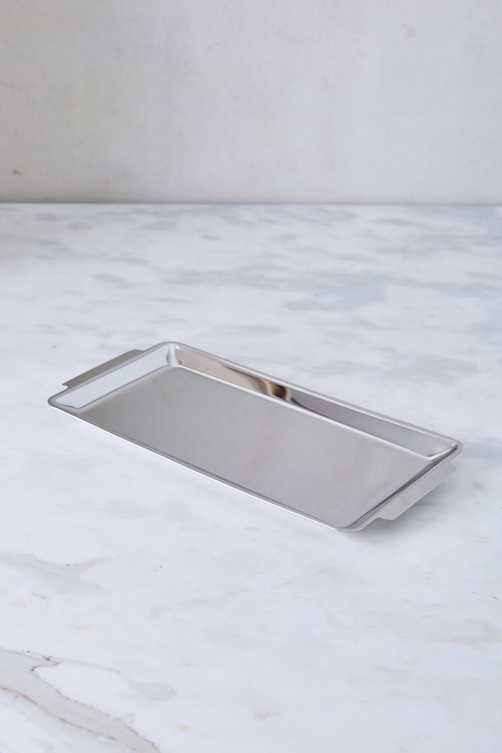 BANDEJA RECTANGULAR ACERO ESPEJADO 32CM