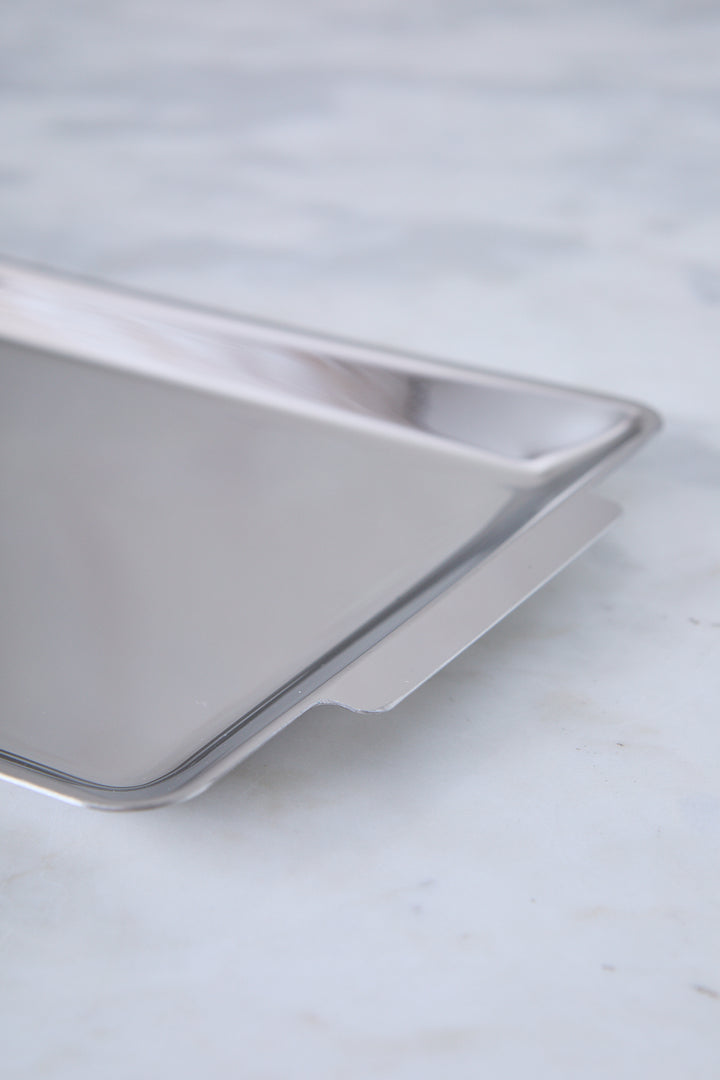 BANDEJA RECTANGULAR ACERO ESPEJADO 36CM