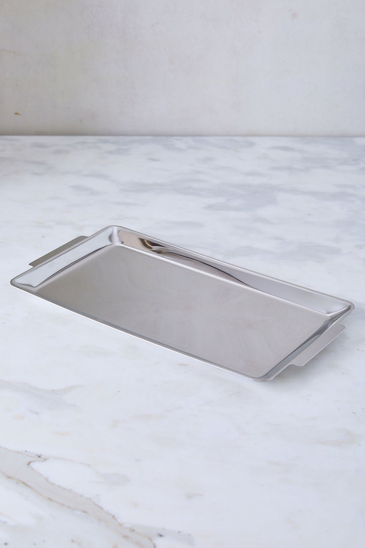 BANDEJA RECTANGULAR ACERO ESPEJADO 36CM