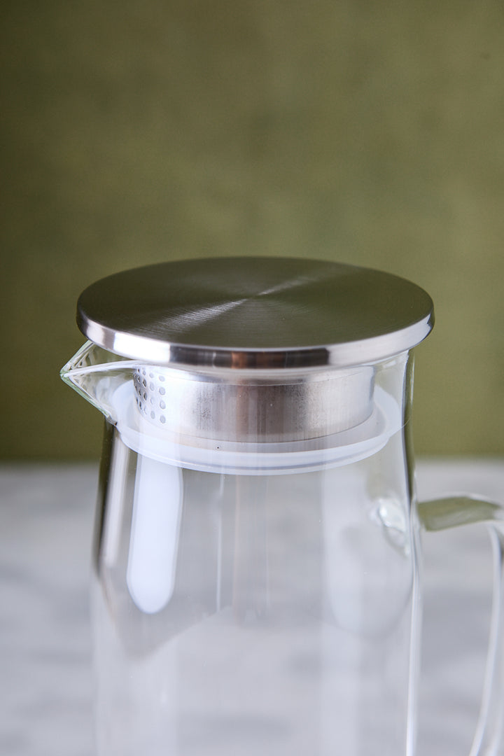 JARRA REDONDA DE VIDRIO TAPA DE ACERO 1.25 L