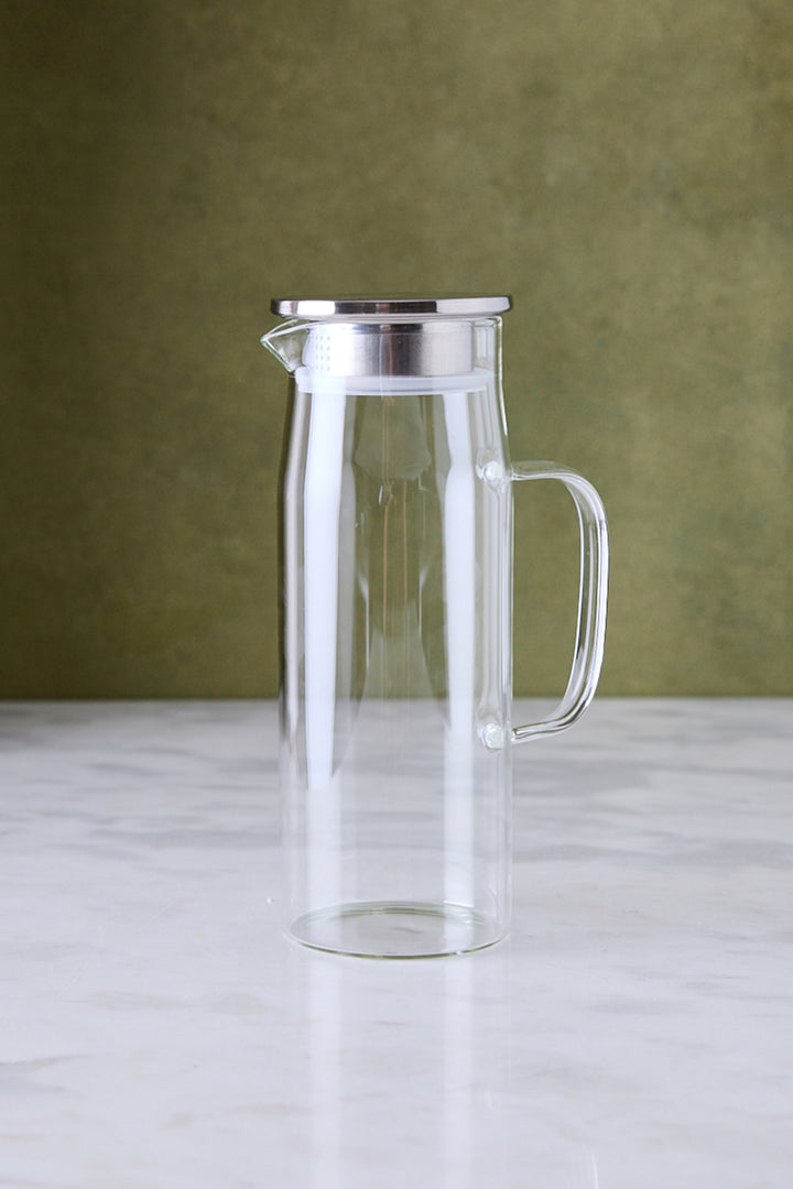 JARRA REDONDA DE VIDRIO TAPA DE ACERO 1.25 L